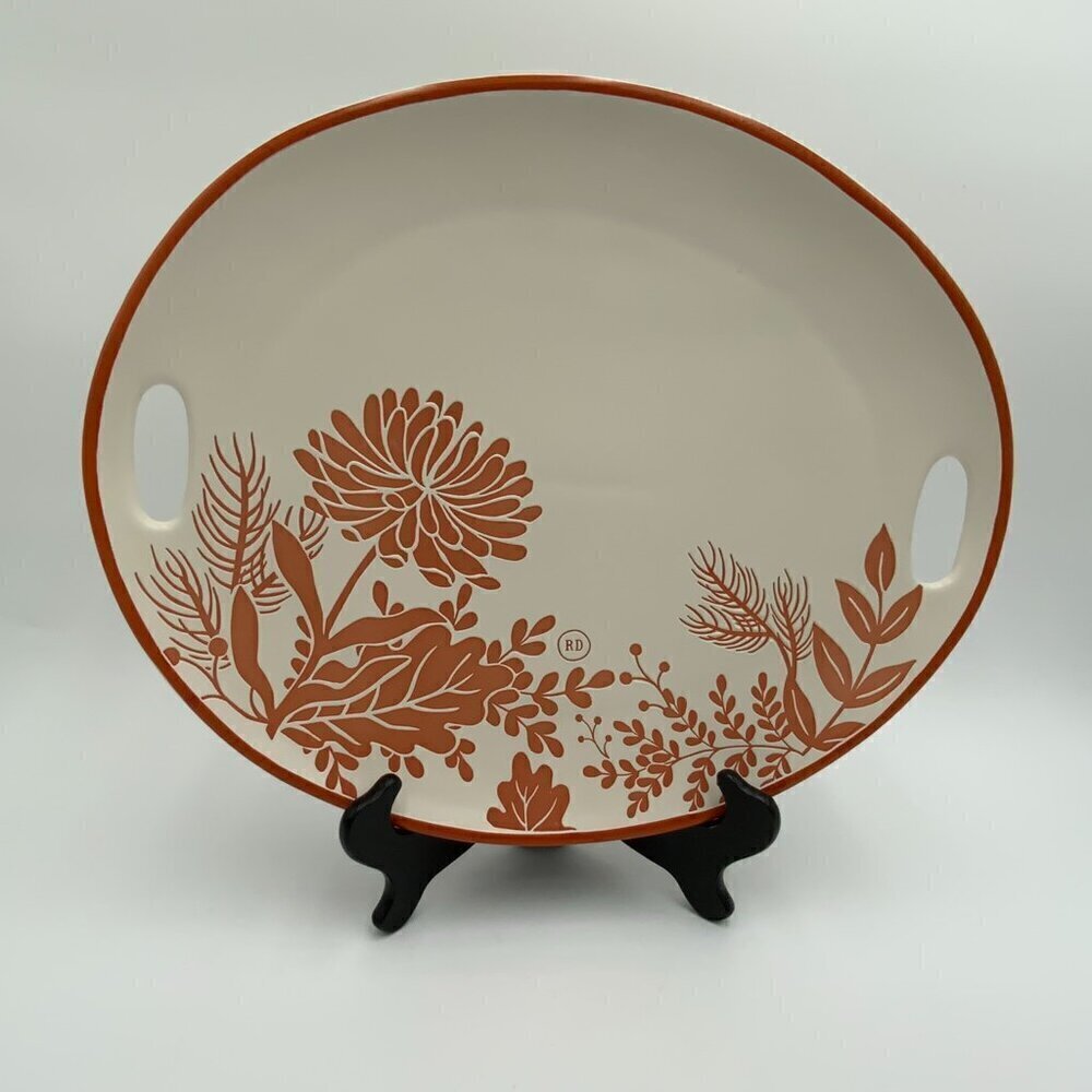 Rae Dunn Artisian Collection Floral Oval Serving Tray